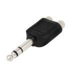 Unique-Bargains-Audio-Y-Splitter-6.35mm-1-4-Stereo-Male-Plug-to-2-RCA-Female-Adapter-Adaptor